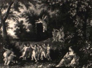 Puttenreigen In Paradieslandschaft by Balthasar Beschey