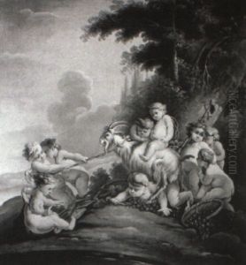 Putti Playing With A Goat by Balthasar Beschey