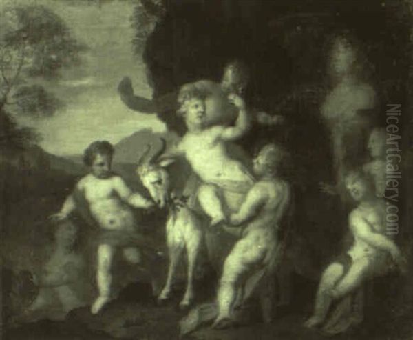 Putti Playing With A Goat - view 1