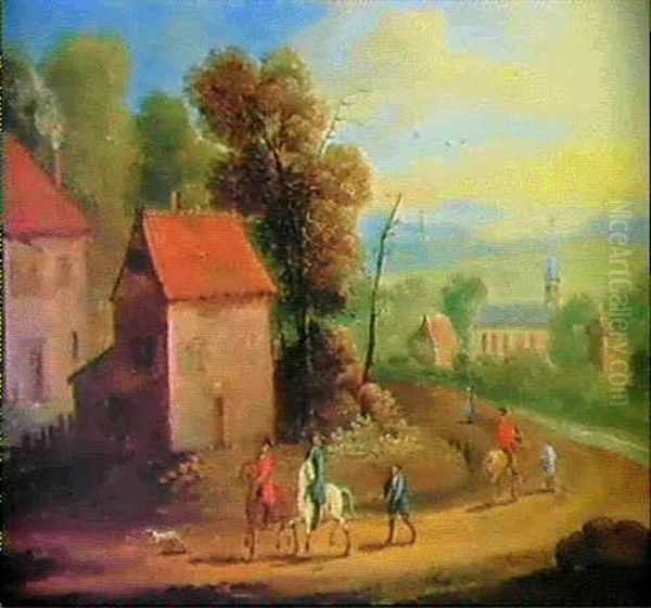 Dorflandschaft Mit Reitern - view 1