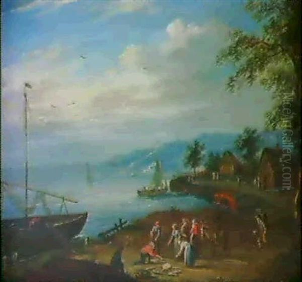 Weite Kustenlandschaft Mit Fischverkaufern - view 1