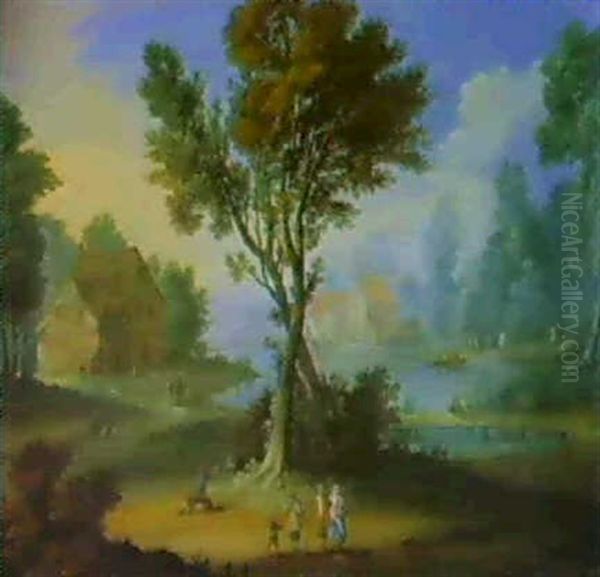 Landschaft Mit Bauernhaus An Einem See - view 1