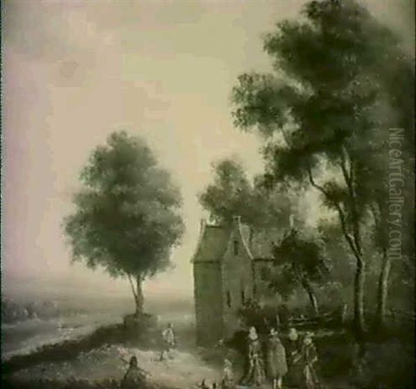 Bewaldete Landschaft Mit Figuren - view 1