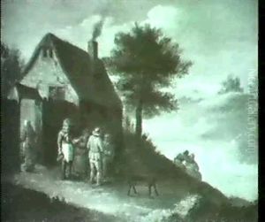 Rast Vor Dem Wirtshaus. by Balthasar Beschey