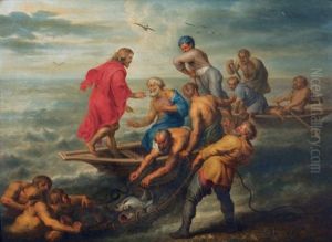 Der Wunderbare Fischzug Des Petrus by Jacob Andries Beschey