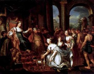 Salomon Und Die Konigin Von Saba by Jacob Andries Beschey