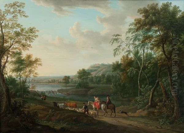 Southern Landscape With Travelling Herdsmen - view 1