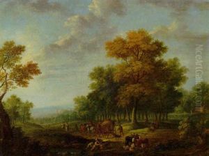 Landschaft Mit Hirten Und Pferdefuhrwerk