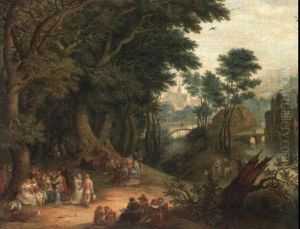 Fete Champetre By A Castle by Jan Frans Beschey