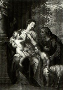 The Holy Family With Saint Anne And The Infant Saint John by Jan Frans Beschey