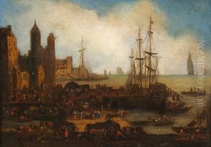 Hafenansicht Am Mittelmeer by Karel Beschey