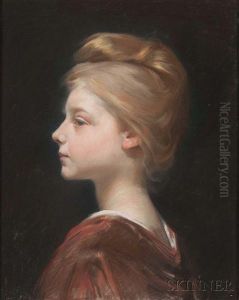 Profile Of A Young Woman With Upswept Hair