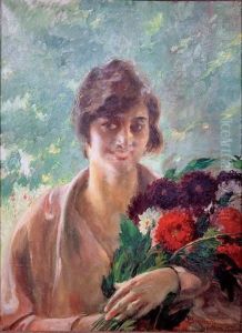 Femme Au Bouquet