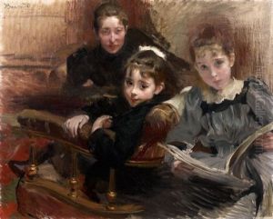 Madame Alfred Lenoir Et Ses Deux Filles