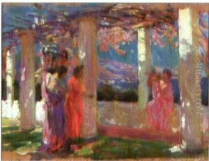 Sudliche Pergola Mit Figuren
