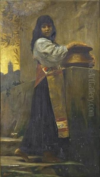 Jeune Italienne A La Fontaine - view 1