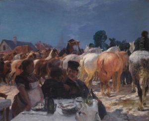 Le Dejeuner Des Marchands De Chevaux by Albert Besnard