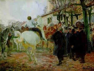 Le Marche Aux Chevaux A Longpont by Albert Besnard