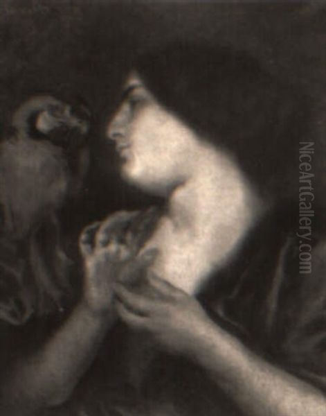 Lady With Parrot - view 1