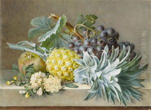 A Still Life With Pineapple, Grapes And Pomegranate