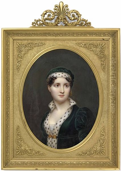 A Russian Ballerina In Ermine-trimmed Green Velvet Dress And Cap - view 1
