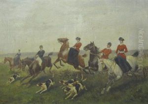 Scene De Chasse A Cour by Bessiere