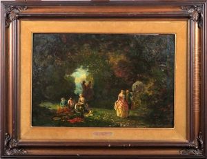 Fete Galante Dans Le Parc by Faustin Besson