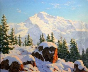 View Of The Jungfrau by Boris Bessonof