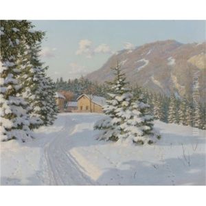 A Winter Landscape by Boris Bessonof
