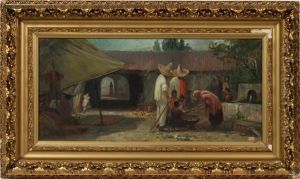 Mexican Village Scene by Arthur William Best