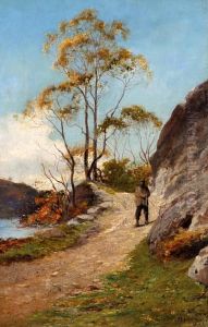 Sportsman On A Pathway At A Loch Side Sportsman On A Pathway At A Loch Side