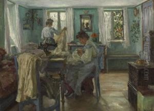 Naherinnen In Der Stube by Hans Best