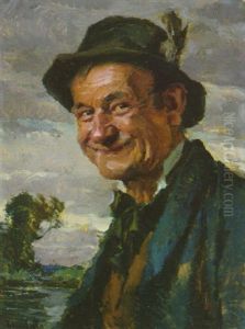 Lachender Bauer