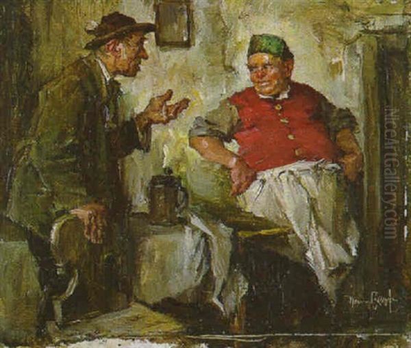 Gastwirt Und Zecher Im Gesprach - view 1