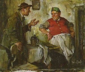 Gastwirt Und Zecher Im Gesprach by Hans Best