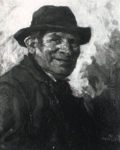 Lachender Mann Mit Filzhut