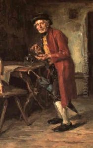 Bauer Mit Schnupftabaksdose In Der Stube by Hans Best