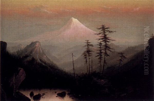 Mount Hood From Columbia Slough (26 Miles From Portland) - view 1