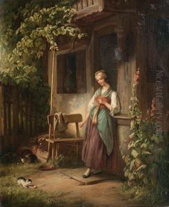 Playing With The Kitten by Hermann Bethke