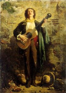The Street Busker by Emile Betsellere