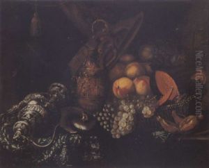 Bodegon De Frutas Con Jarras Y Nautilus