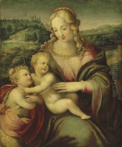 Madonna And Child With The Infant Saint John The Baptist by Niccolo Betti