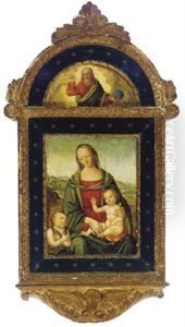 The Madonna And Child With Saint John The Baptist by Bernardino di (il Pinturicchio) Betto (Betti)