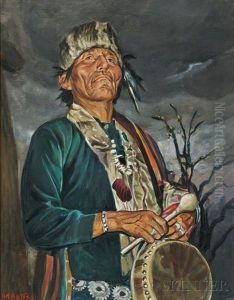 Portrait Of A Navajo by Harold Harrington Betts
