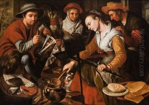 Escena De Cocina Flamenca by Joachim Beuckelaer