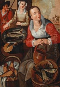 Die Fischverkauferin by Joachim Beuckelaer