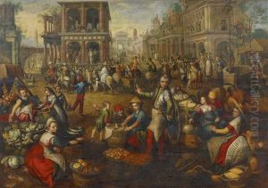 Marktszene Mit Der Passion Christi