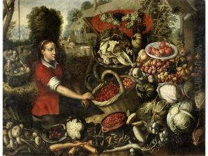 A Fruit And Vegetable Market by Joachim Beuckelaer