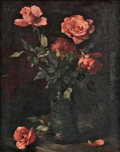 Still Life With Pink Roses by Pascal De Beucker