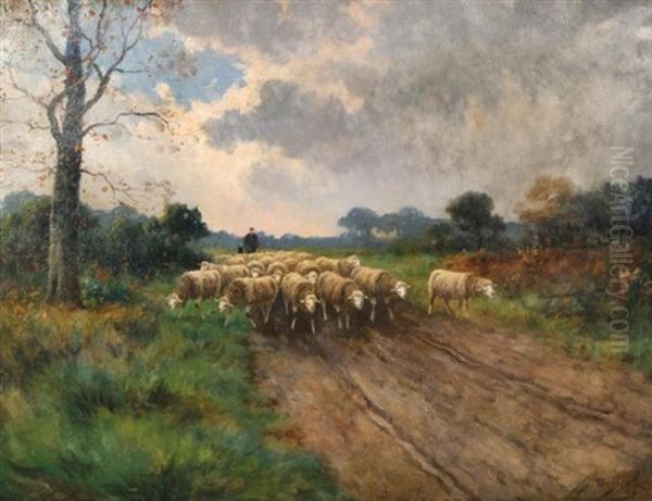 Shepherd With Sheep - view 1